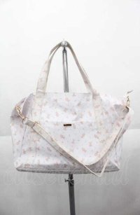 Maison de FLEUR / ラミネートキャリーオントート  白Ｘピンク I-25-08-22-117-LO-BG-HD-ZI