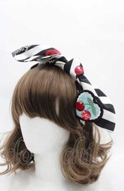 画像1: Angelic Pretty / Cherry Stampカチューシャ  黒 I-25-08-22-118-AP-AC-HD-ZI