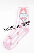 Angelic Pretty / Cherry Stampクルー丈ソックス  ピンク I-25-08-22-119-AP-ZA-HD-ZI
