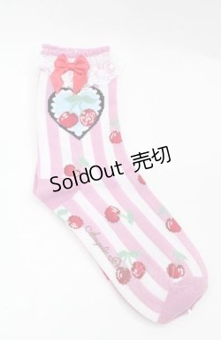 画像2: Angelic Pretty / Cherry Stampクルー丈ソックス  ピンク I-25-08-22-119-AP-ZA-HD-ZI