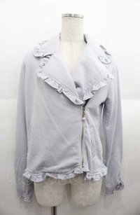 axes femme / カット素材ライダース M サックス I-25-08-22-015-AX-JA-HD-ZI
