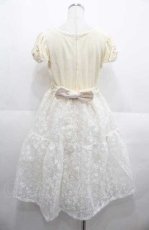 画像2: Shirley Temple / ベルベット切り替えレースワンピース 160CM アイボリー I-25-08-22-023-ET-OP-HD-ZT339 (2)