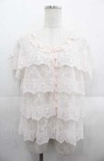 画像1: PINK HOUSE / あじさい柄レースフリル使いブラウス  ピンク I-25-08-22-030-LO-BL-HD-ZI (1)