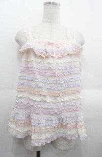 PINK HOUSE / あじさいグラデーションフリルキャミソールブラウス  ピンク I-25-08-22-032-LO-BL-HD-ZI