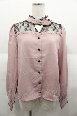 画像1: MA*RS / ベルト&レースブラウス  ピンクＸ黒 I-25-08-25-008-EL-BL-HD-ZI