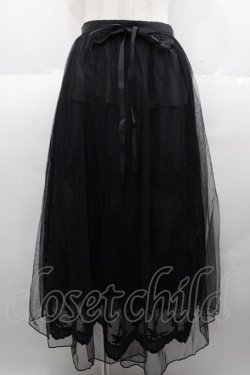 画像1: axes femme / レーシーチュールスカート M クロ I-25-08-25-086-AX-SK-HD-ZI