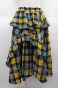Candy Stripper / CHECK FRILL MIDI SKIRT 2 イエロー I-25-08-25-088-PU-SK-HD-ZI