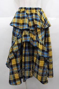 画像1: Candy Stripper / CHECK FRILL MIDI SKIRT 2 イエロー I-25-08-25-088-PU-SK-HD-ZI