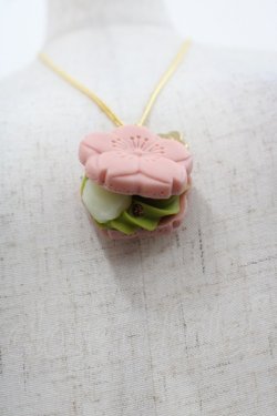 画像2: Q-pot. / サクラモナカコシアンネックレス  ピンクＸ抹茶 I-25-08-25-096-QP-AC-HD-ZI