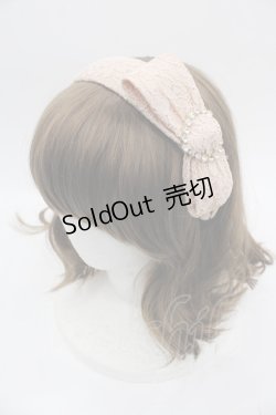 画像1: Swankiss / リボンハートビジューレースカチューシャ  ベージュ I-25-08-25-101-CA-ZA-HD-ZI