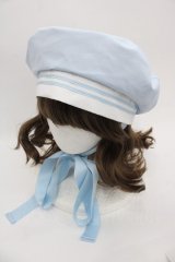 metamorphose / セーラーベレー帽（ワッペン付）  サックス I-25-08-25-103-ME-AC-HD-ZT-K007