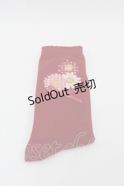 画像1: PINK HOUSE / 雛菊ソックス  赤 I-25-08-25-123-LO-ZA-HD-ZI