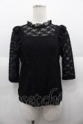 couture BY ROJITA / レース五分袖トップス  ブラック I-25-08-25-017-LO-TO-HD-ZI