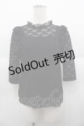 couture BY ROJITA / レース五分袖トップス  ブラック I-25-08-25-017-LO-TO-HD-ZI
