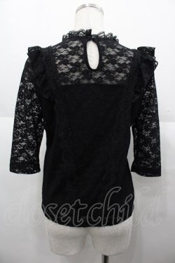 画像2: couture BY ROJITA / レース五分袖トップス  ブラック I-25-08-25-017-LO-TO-HD-ZI