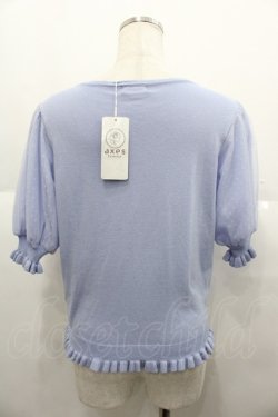 画像2: axes femme POETIQUE / ハートネックニットプルオーバー M サックス I-25-08-25-018-AX-TO-SZ-ZI