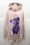 TRAVAS TOKYO / Furry bear half zip high neck hoodie　パーカー  ピンク I-25-08-25-019-PU-TO-HD-ZI