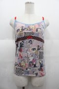 HYSTERIC GLAMOUR / LOVE DIARIES総柄カップ付きキャミソール  ピンク I-25-08-25-024-PU-TO-HD-ZI