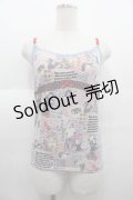 HYSTERIC GLAMOUR / LOVE DIARIES総柄カップ付きキャミソール  ピンク I-25-08-25-024-PU-TO-HD-ZI