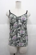 HYSTERIC GLAMOUR / CAT SCRATCH総柄カップ付きキャミソール  グレー I-25-08-25-025-PU-TO-HD-ZI
