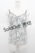 HYSTERIC GLAMOUR / CAT SCRATCH総柄カップ付きキャミソール  グレー I-25-08-25-025-PU-TO-HD-ZI