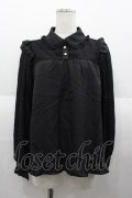 axes femme POETIQUE / レーシーフリルブラウス M クロ I-25-08-25-004-AX-BL-HD-ZI