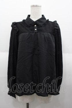画像1: axes femme POETIQUE / レーシーフリルブラウス M クロ I-25-08-25-004-AX-BL-HD-ZI