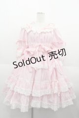 BABY,THE STARS SHINE BRIGHT / Confiture Ribbonワンピース  ピンクＸ白 I-25-08-25-036-BA-OP-HD-ZI