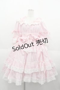 BABY,THE STARS SHINE BRIGHT / Confiture Ribbonワンピース  ピンクＸ白 I-25-08-25-036-BA-OP-HD-ZI