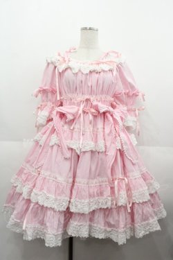 画像1: BABY,THE STARS SHINE BRIGHT / Confiture Ribbonワンピース  ピンクＸ白 I-25-08-25-036-BA-OP-HD-ZI