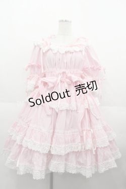 画像1: BABY,THE STARS SHINE BRIGHT / Confiture Ribbonワンピース  ピンクＸ白 I-25-08-25-036-BA-OP-HD-ZI