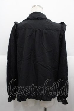 画像2: axes femme POETIQUE / レーシーフリルブラウス M クロ I-25-08-25-004-AX-BL-HD-ZI