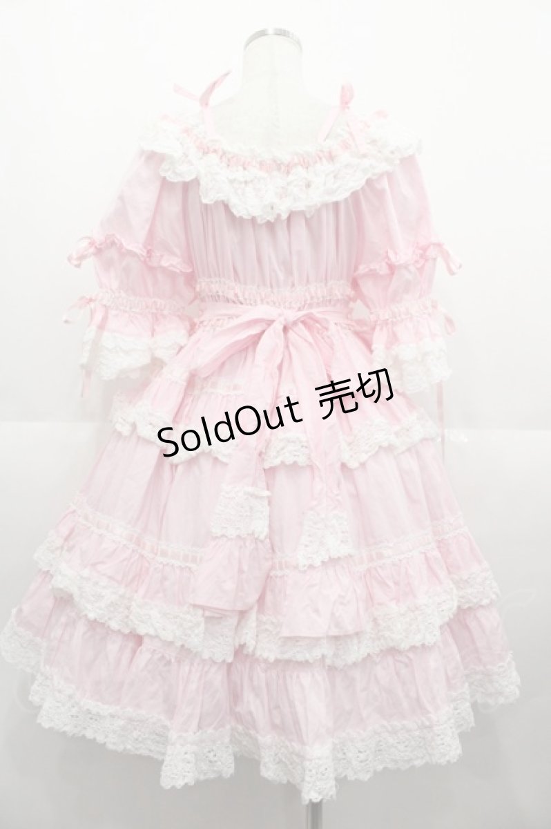 画像2: BABY,THE STARS SHINE BRIGHT / Confiture Ribbonワンピース  ピンクＸ白 I-25-08-25-036-BA-OP-HD-ZI (2)