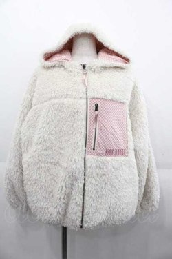 画像1: PINK HOUSE / ウールライクボアリバーシブルフードブルゾン  アイボリーＸピンク I-25-09-02-053-LO-JA-HD-ZI