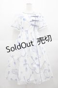 MILK / トワル・ド・ジュイ Dress  白Ｘ青 I-25-09-02-062-ML-OP-HD-ZI