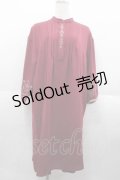 axes femme / 袖刺繍Aラインシャツワンピース M ボルドー I-25-09-02-067-AX-OP-HD-ZI