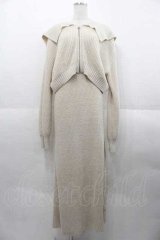 axes femme / ジップ付きニット×ニットワンピース  アイボリー I-25-09-02-068-AX-OP-HD-ZI