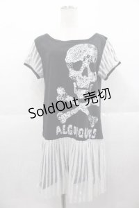 ALGONQUINS / レースドクロ半袖ワンピース  ブラック I-25-09-02-070-AL-OP-HD-ZI