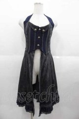 Ozz oneste / はしごレースロングビスチェ  黒Ｘ紺 I-25-09-02-077-OO-JA-HD-ZI