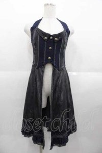 Ozz oneste / はしごレースロングビスチェ  黒Ｘ紺 I-25-09-02-077-OO-JA-HD-ZI