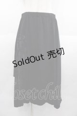 ALGONQUINS / プリント入りサルエルパンツ  ブラック I-25-09-02-093-AL-PA-HD-ZI