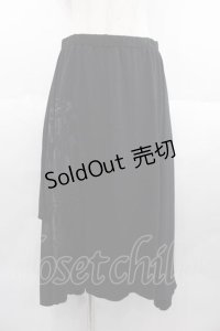 ALGONQUINS / プリント入りサルエルパンツ  ブラック I-25-09-02-093-AL-PA-HD-ZI