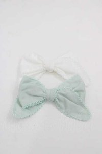 PINK HOUSE / グラデーションリボンブローチ  白Ｘミント I-25-09-02-105-LO-ZA-HD-ZI