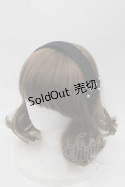 画像1: m petit by misako / リボンパールレースカチューシャ  黒 I-25-09-02-106-LO-AC-HD-ZI