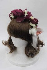 画像1: BABY,THE STARS SHINE BRIGHT / a Rose  ガラスドームに閉じ込めた一輪の薔薇 カチューシャ  ボルドーＸアイボリー I-25-09-02-110-BA-AC-HD-ZI (1)