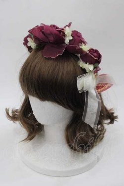画像1: BABY,THE STARS SHINE BRIGHT / a Rose  ガラスドームに閉じ込めた一輪の薔薇 カチューシャ  ボルドーＸアイボリー I-25-09-02-110-BA-AC-HD-ZI