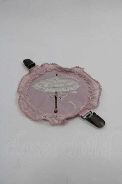 画像1: PINK HOUSE / パラソル刺繍ワッペン付きたくし上げクリップ  ピンク I-25-09-02-125-LO-ZA-HD-ZI