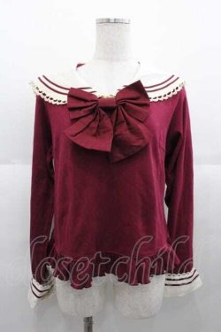 画像1: Lovely MAXICIMAM / ラブリーうさちゃんのスウィートワンダーランドセーラーカットソー  ボルドー I-25-09-02-016-LO-TO-HD-ZI
