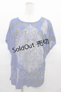 ALGONQUINS / シースルチェッカークローバーptトップス  ブルー I-25-09-02-017-AL-TO-HD-ZI