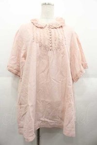 PINK HOUSE / レースフリル襟チュニックブラウス  ピンク I-25-09-02-041-LO-BL-HD-ZI